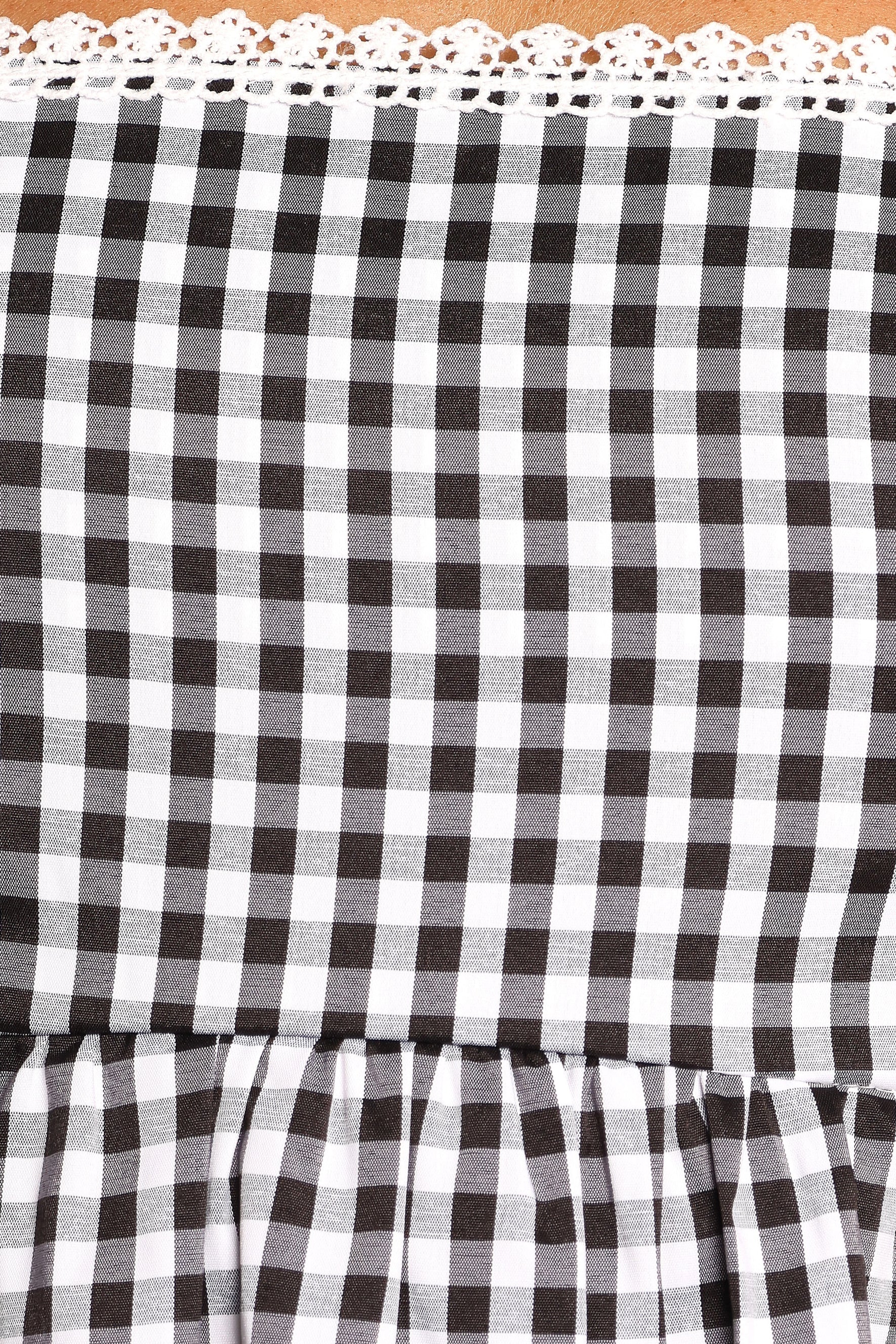 Isadora Top - Black Gingham Checkered Blouse for Women | Casual Summer Shirt for Office, Date Night & Outdoor Activities
