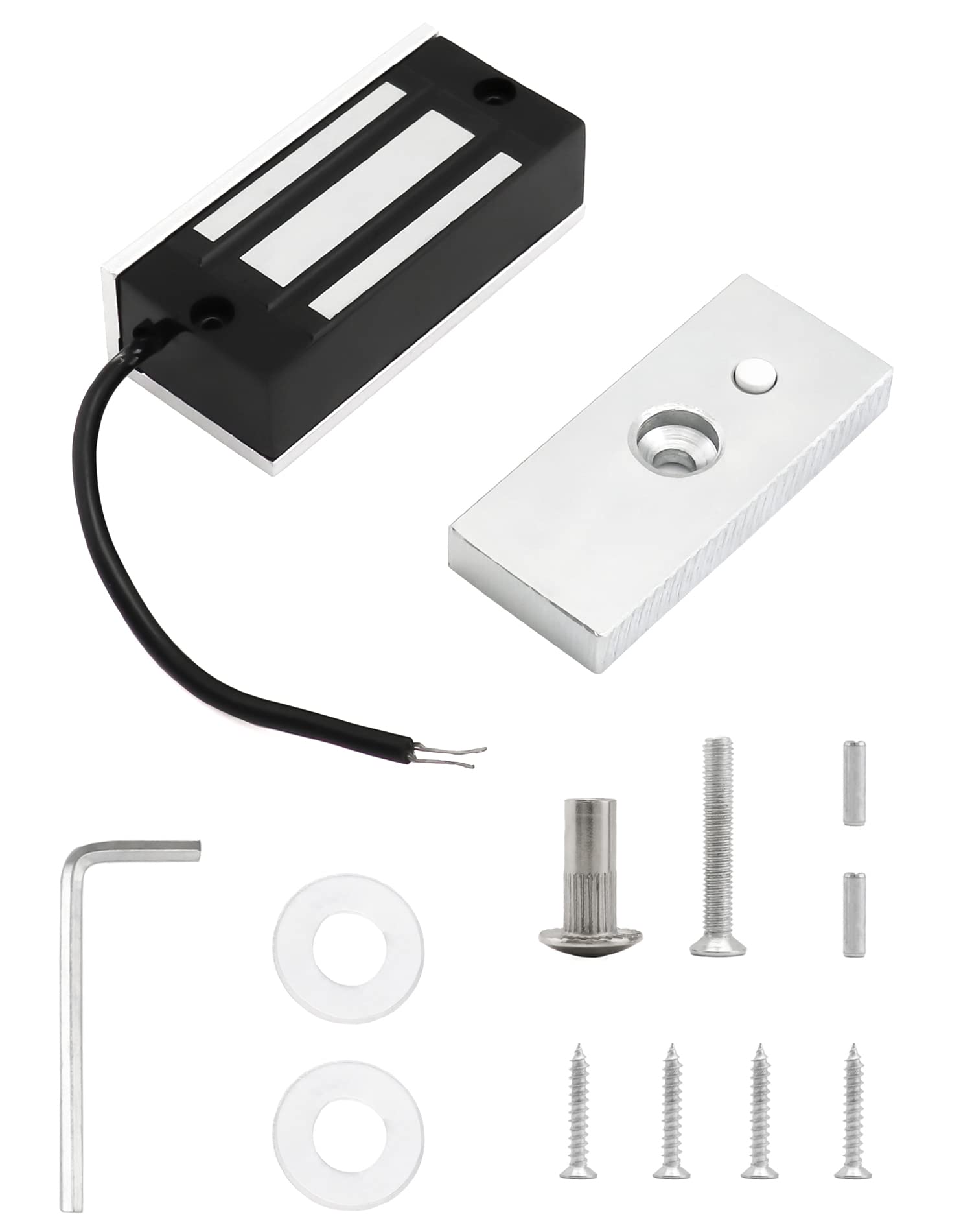 QWORK 60kg (130Lbs) Holding Force Electric Magnetic Lock - Fail-Safe NC Mode for Door Access Control System | Secure Office Doors, Cabinets & Smart Home Security Systems