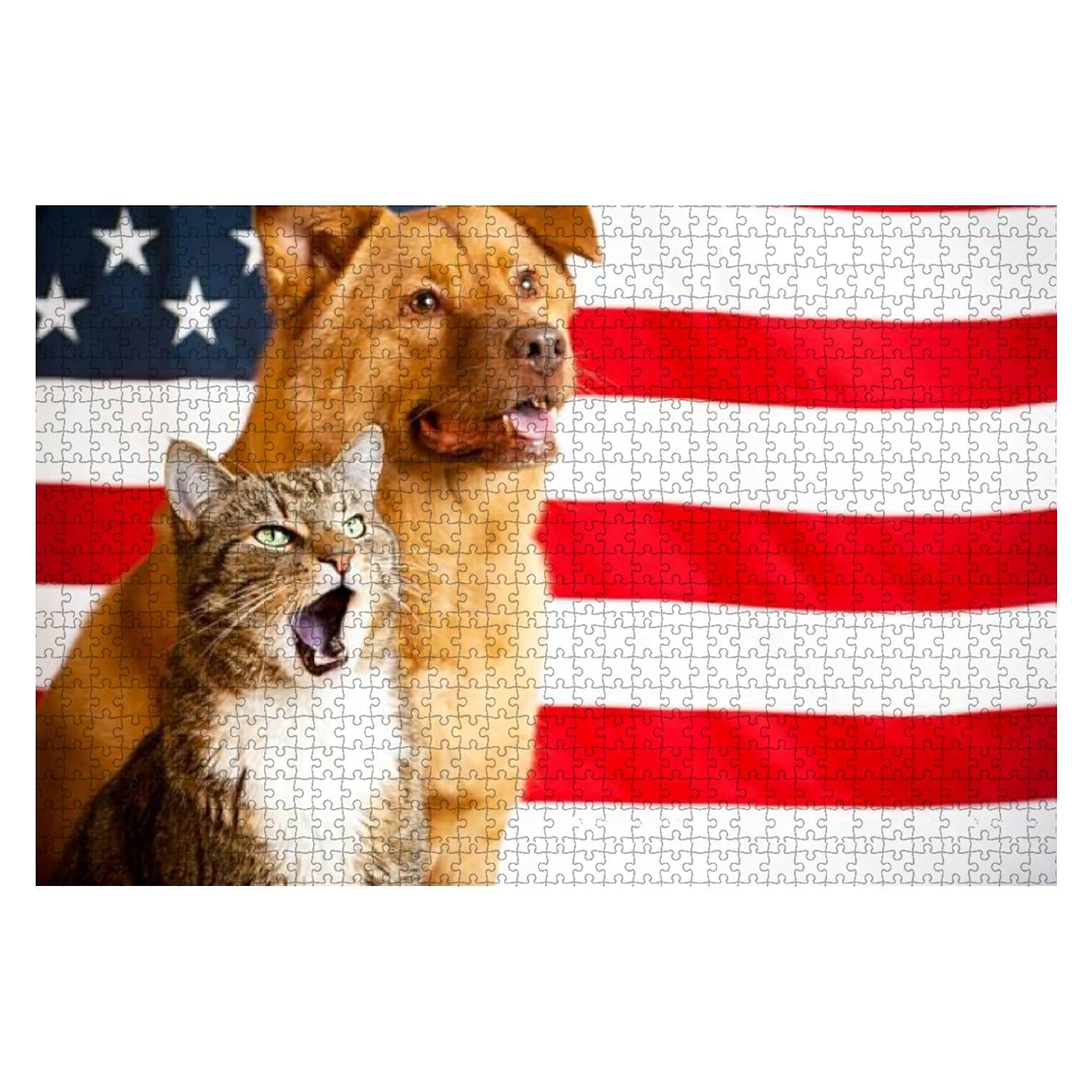 1000 Piece Wooden Jigsaw Puzzle - American Flag Design for Adults & Kids, DIY Educational Puzzle Game, Stress Relief Toy & Creative Gift for Home Decor | Perfect for Family Game Night, Classroom Activities & Holiday Presents