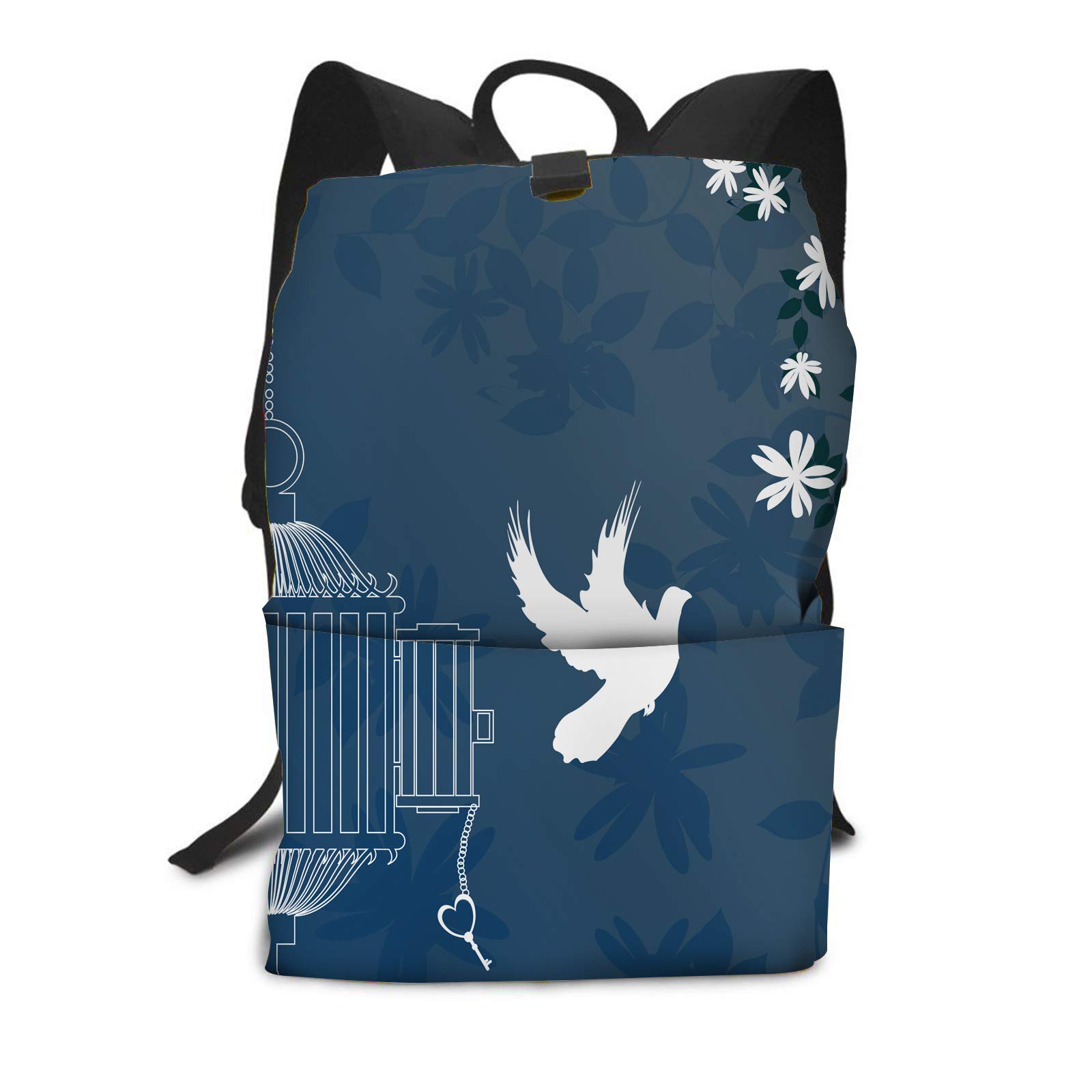 Swono Bird & Cage Backpack with Cherry Blossom Design - Lightweight Laptop Backpack for School, Travel & Daily Use | Perfect for Students, Commuters & Nature Lovers