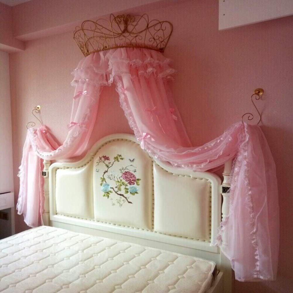 Royal Crown Dome Mosquito Net - Princess Bed Canopy for Kids, Pink Bed Tent for Boys & Girls, European Style Playhouse - Perfect for Bedroom Decor, Sleep Protection, and Imaginative Play