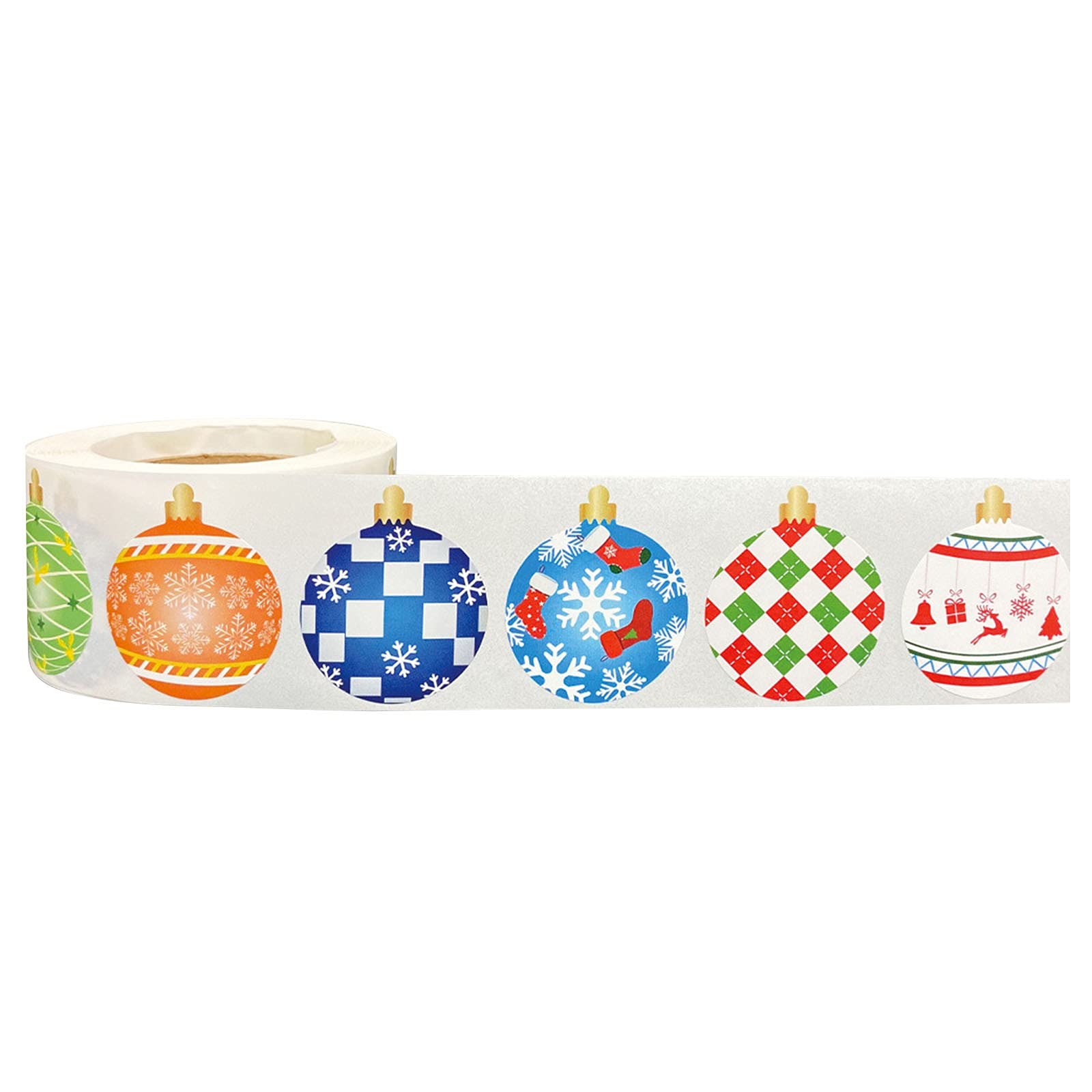 500 Christmas Round 1.5 Inch Baked Roll Labels - Natural Wall Stickers, Damp Proof Decals (Multicolor, One Size) - Perfect for Holiday Gift Wrapping, DIY Crafts & Home Decor