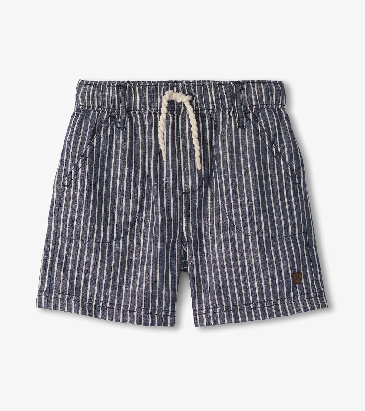 Blue Striped Woven Shorts for Men - Comfortable Summer Casual Shorts with Elastic Waist | Perfect for Beach, Vacation & Outdoor Activities