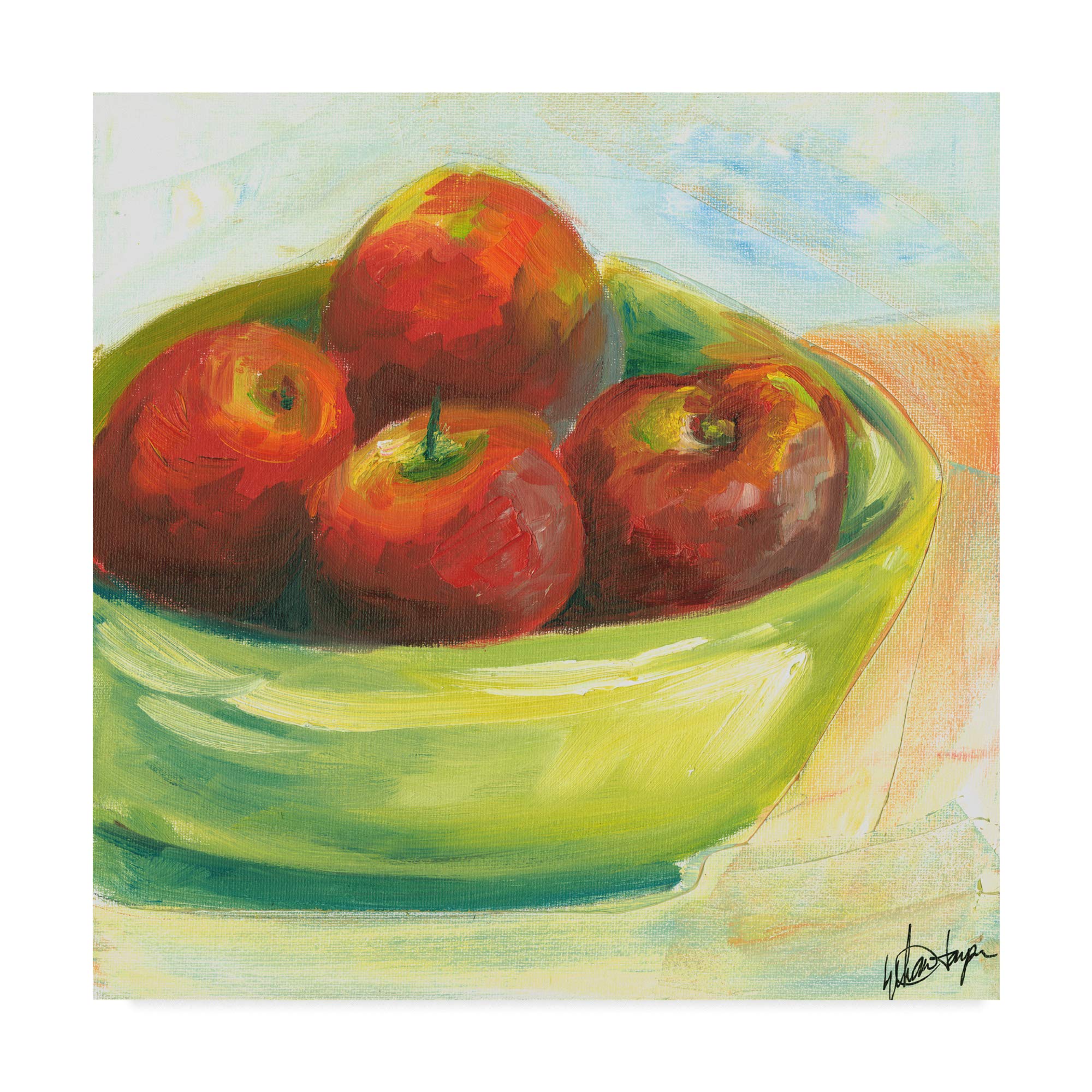 Ethan Harper Bowl of Fruit III - 14x14 Inch Fine Art Print for Home & Office Decor | Vintage Still Life Painting | Perfect for Living Room, Bedroom, or Gallery Wall