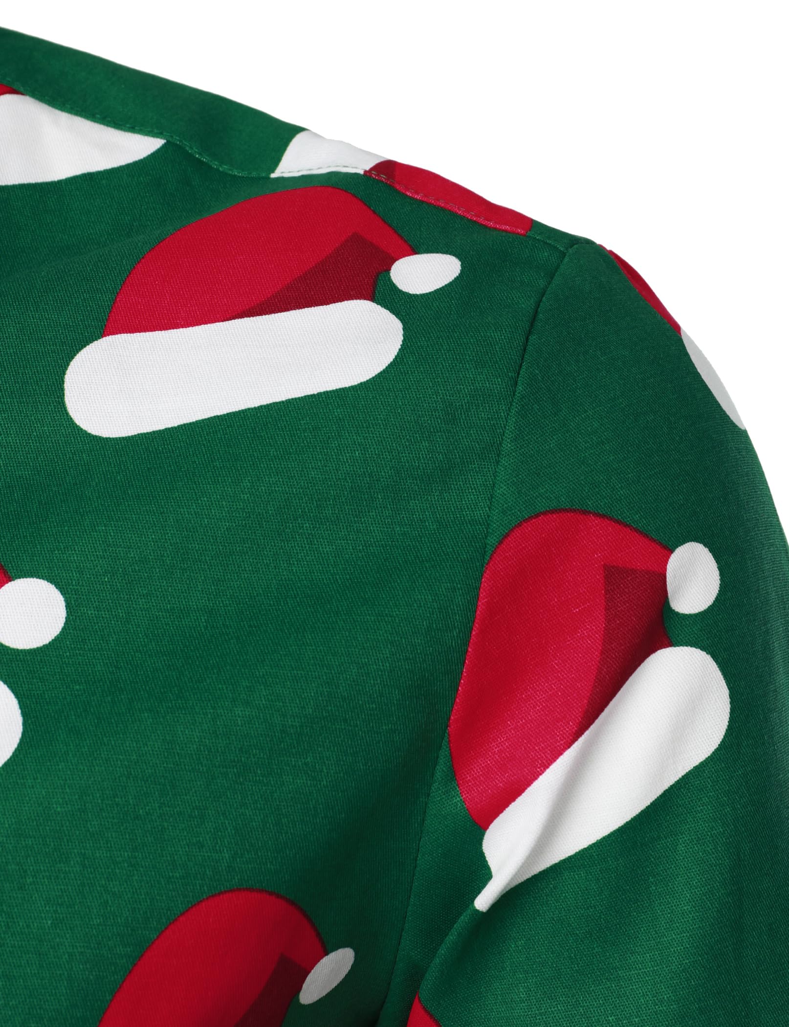 JOGAL Men's Christmas Shirts - Santa Claus Holiday Party Long Sleeve Button Down Shirt for Xmas, Festive Gatherings & Office Dress Up