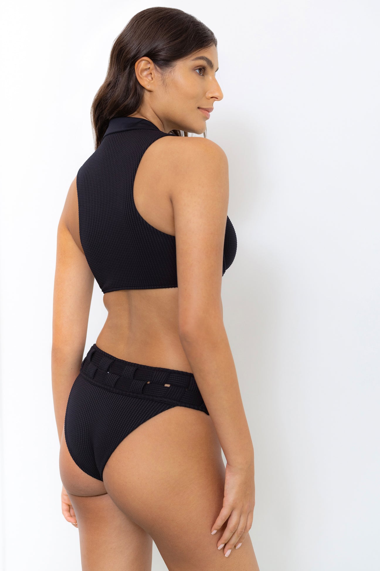 Rogue Black Waffle Knit Bottom - Comfortable Stretchy Lounge Pants for Women - Perfect for Yoga, Home Wear & Casual Outfits
