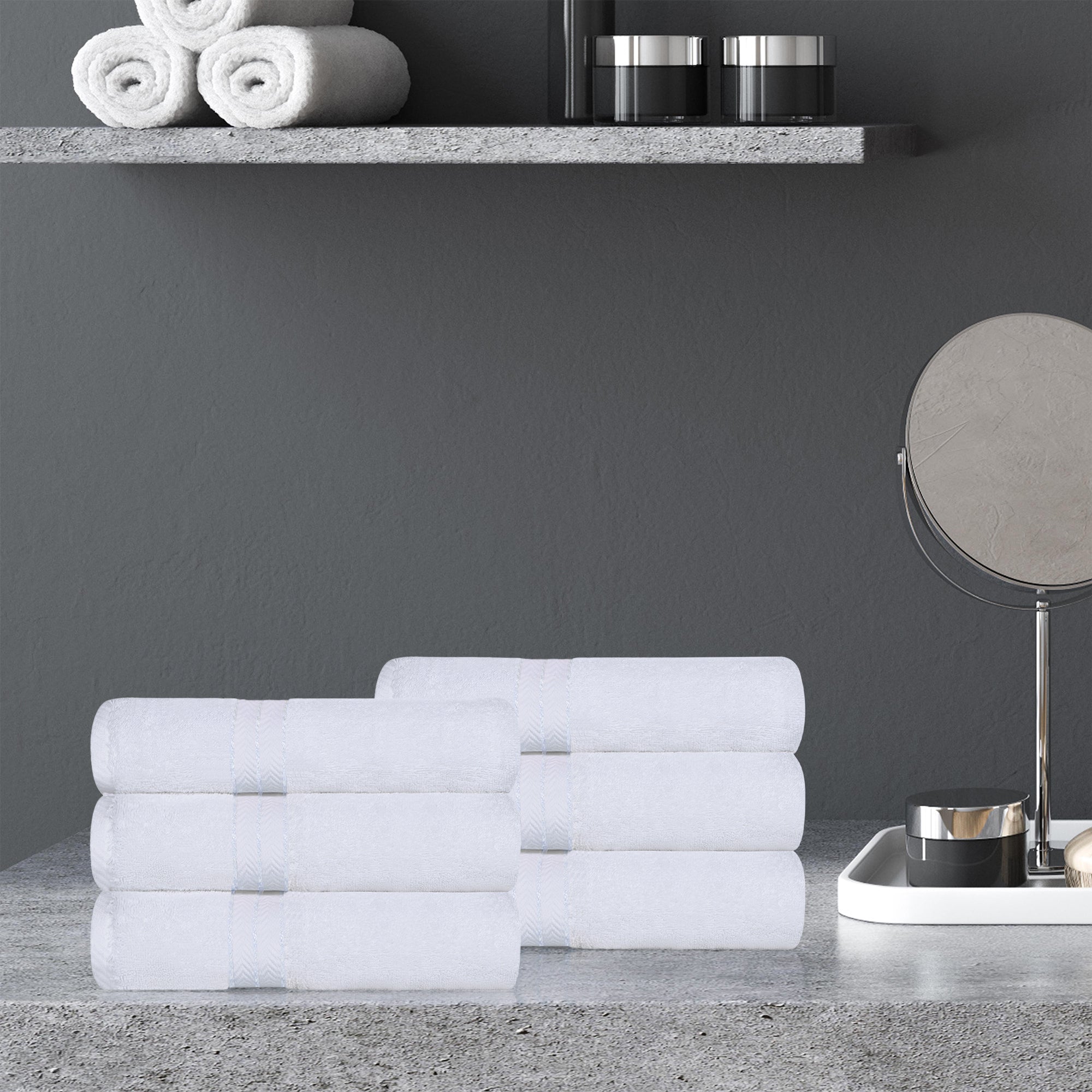 Premium 6-Piece Turkish Cotton Hand Towel Set - Ultra Plush, Highly Absorbent Bath & Kitchen Towels for Spa, Guest Bathroom & Luxury Home Use