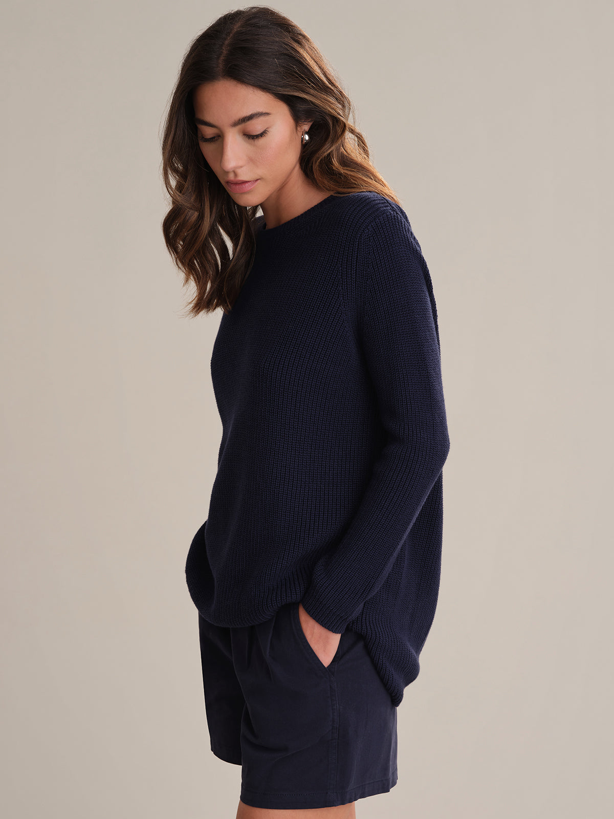 Emma Women's Crewneck Shaker Stitch Cotton Sweater - Soft Casual Pullover for Fall & Winter, Perfect for Office, Dating and Weekend Outings