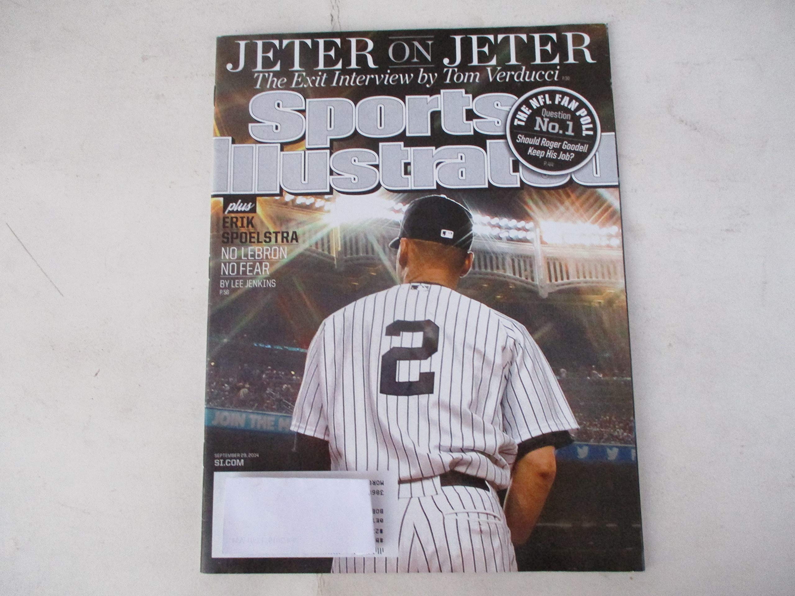 Sports Illustrated September 29, 2014 Issue - Derek Jeter Exit Interview by Tom Verducci | Collectible Baseball Magazine for Fans & Memorabilia Collectors | Perfect for Sports Display, Gift Giving & Yankees Memorabilia Collections