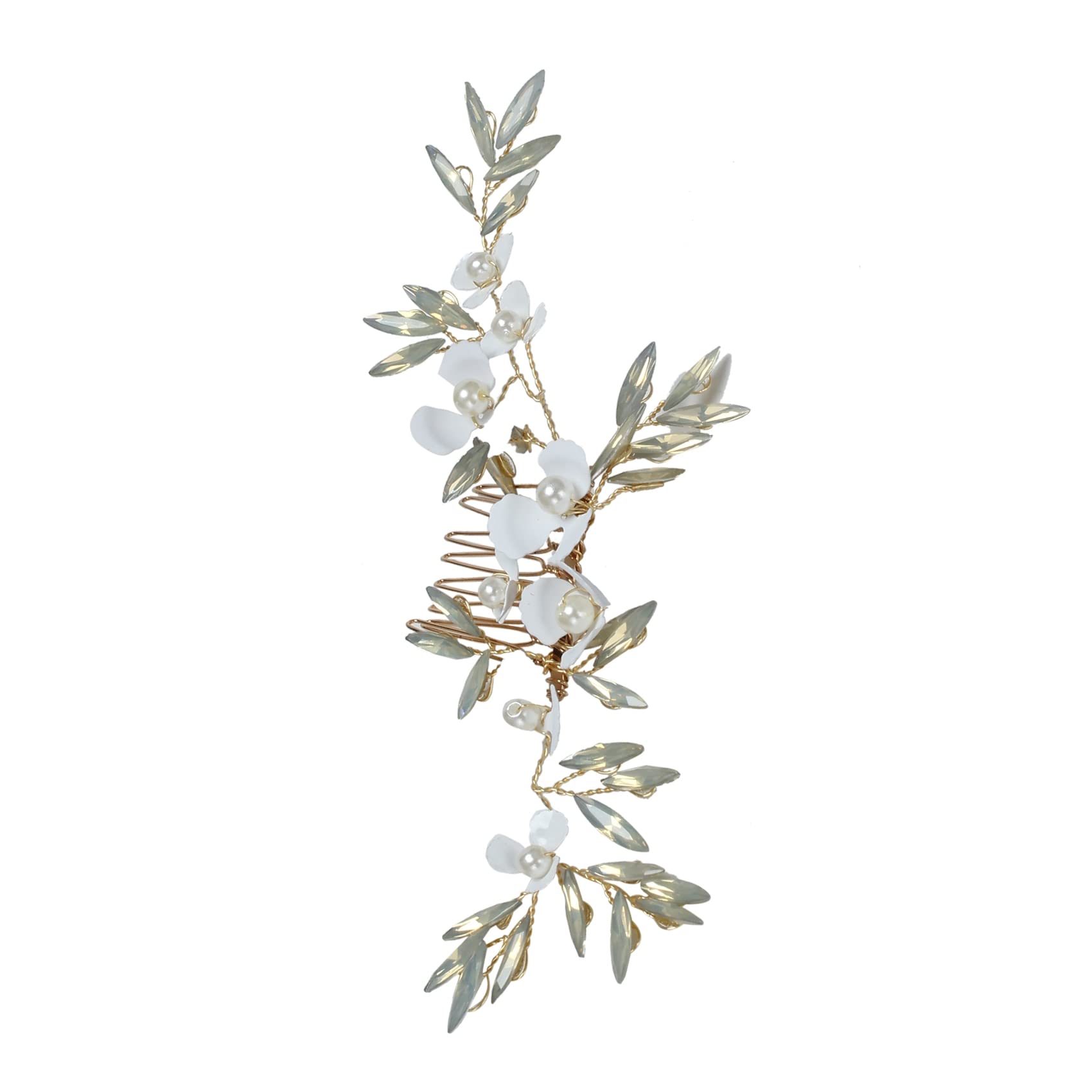 Exquisite White Pearl Rhinestone Bridal Hair Comb - Elegant Wedding Hair Accessory for Women - Perfect for Bridal & Formal Events