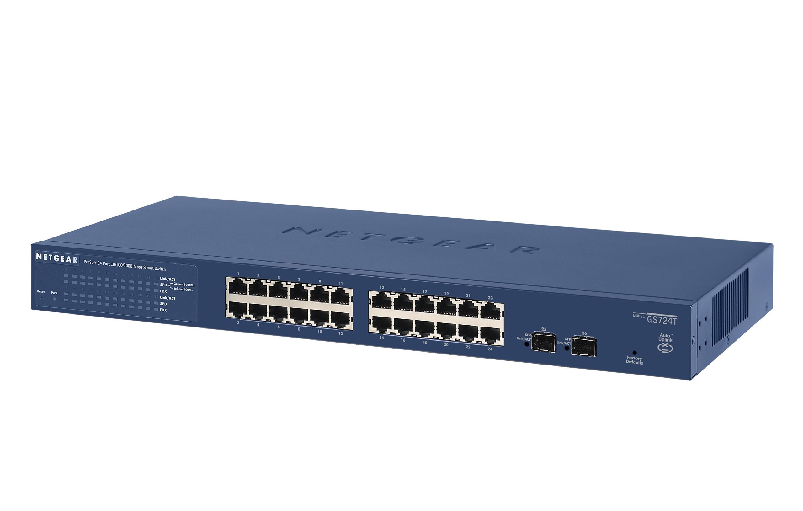NETGEAR GS724Tv4 24-Port Gigabit Smart Managed Pro Switch with 2 SFP Ports, L2 Features & Lifetime ProSAFE Protection (Renewed) - Ideal for Business Networks, Data Centers & High-Speed Office Connectivity
