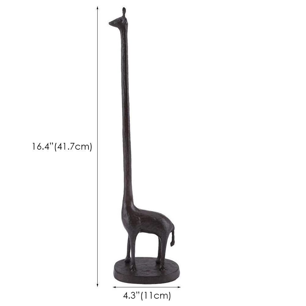 Vintage Iron Paper Towel Holder & Toilet Paper Roll Holder - Giraffe Design for Kitchen, Bathroom, and Office Organization