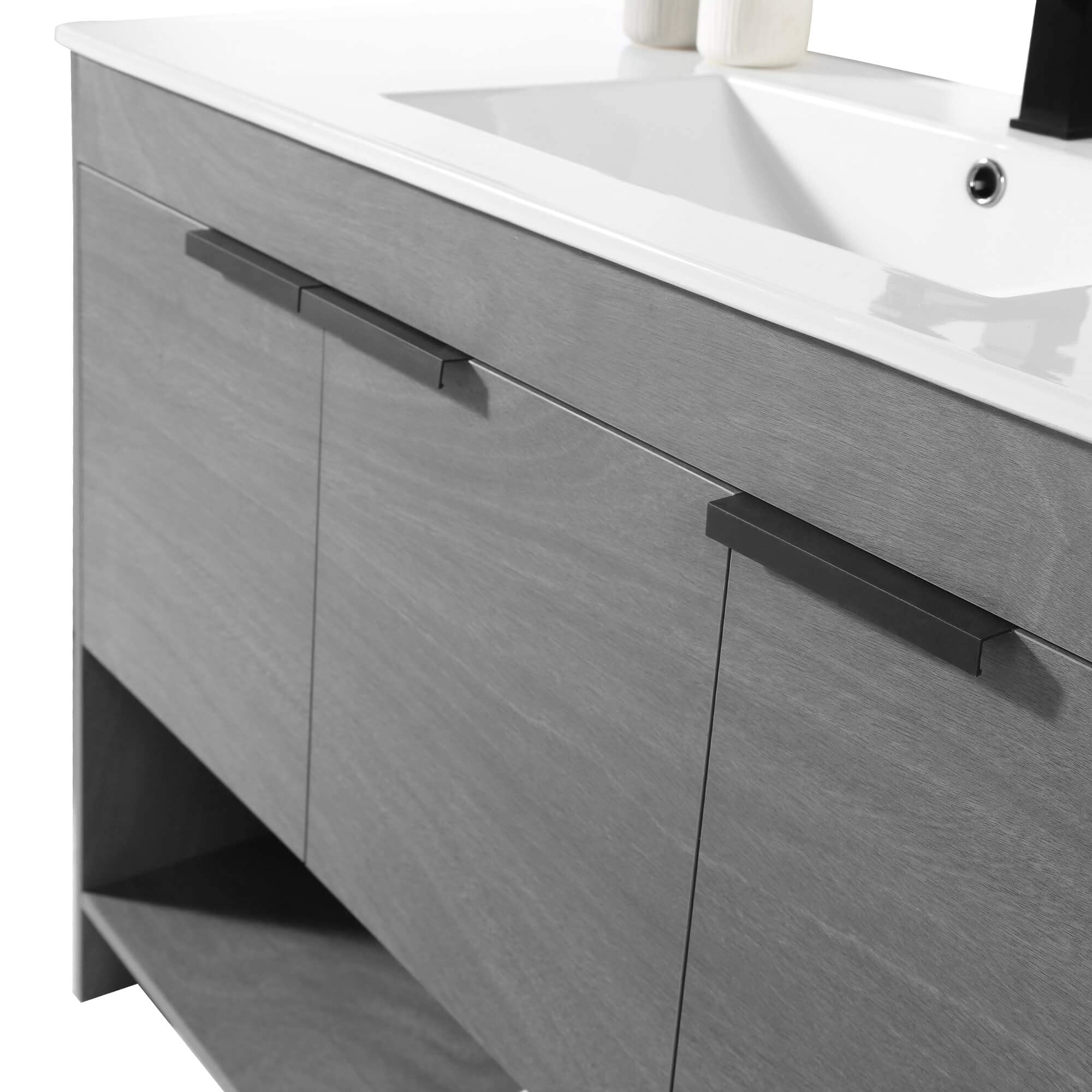 Fine Fixtures Phoenix 48 Inch Bathroom Vanity with Sink - Modern White Bathroom Cabinet with Soft-Close Doors, Storage Drawers & Durable Construction - Perfect Space-Saving Vanity for Small Bathrooms (Full Assembly Required) | Ideal for Master Bath, Guest Bath & Powder Room Remodeling