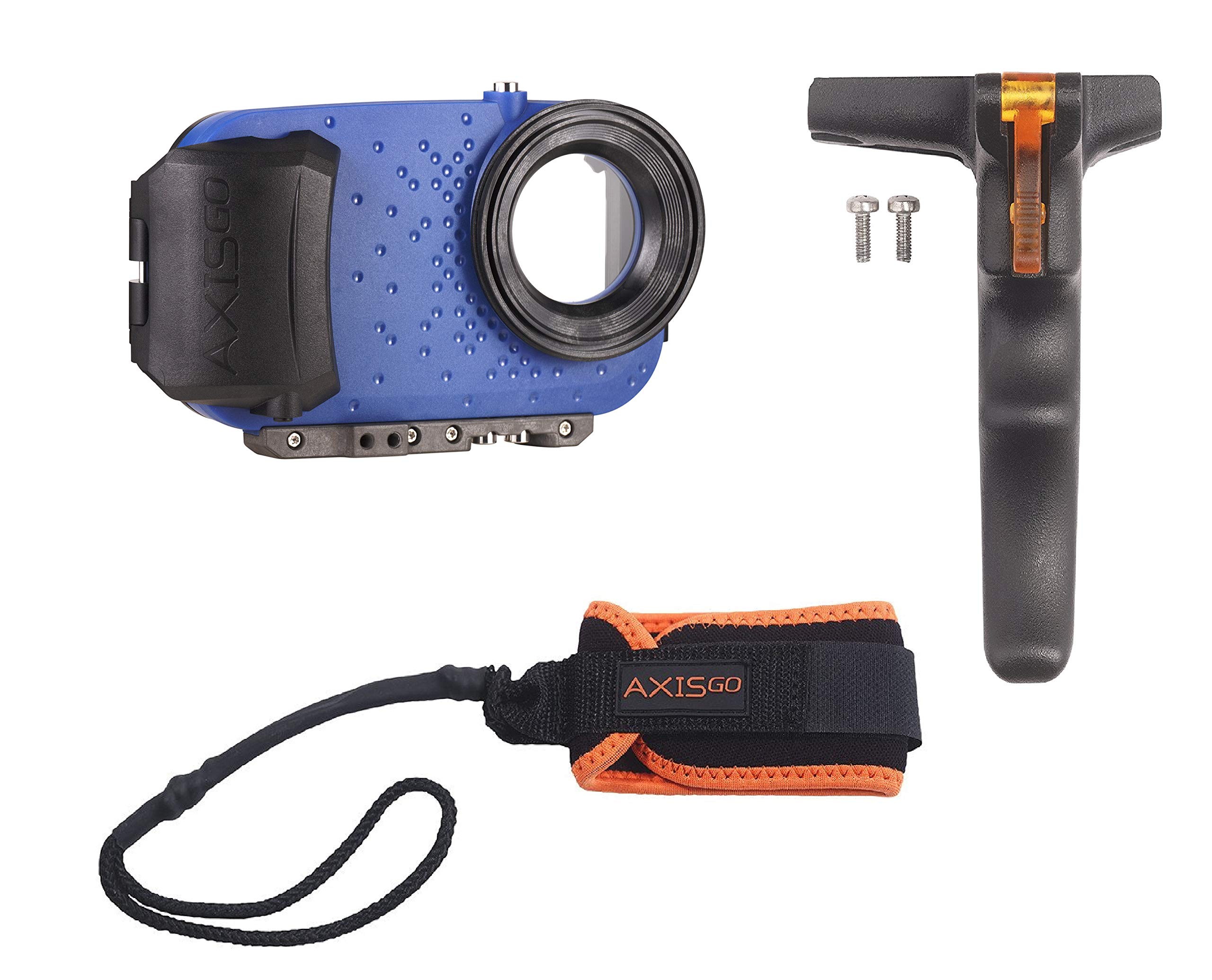 AquaTech AxisGO Waterproof Phone Case for iPhone 11 Pro Max & iPhone XS Max - Includes Pistol Grip & Sports Leash - Ocean Blue - Perfect for Underwater Photography, Surfing & Outdoor Adventures