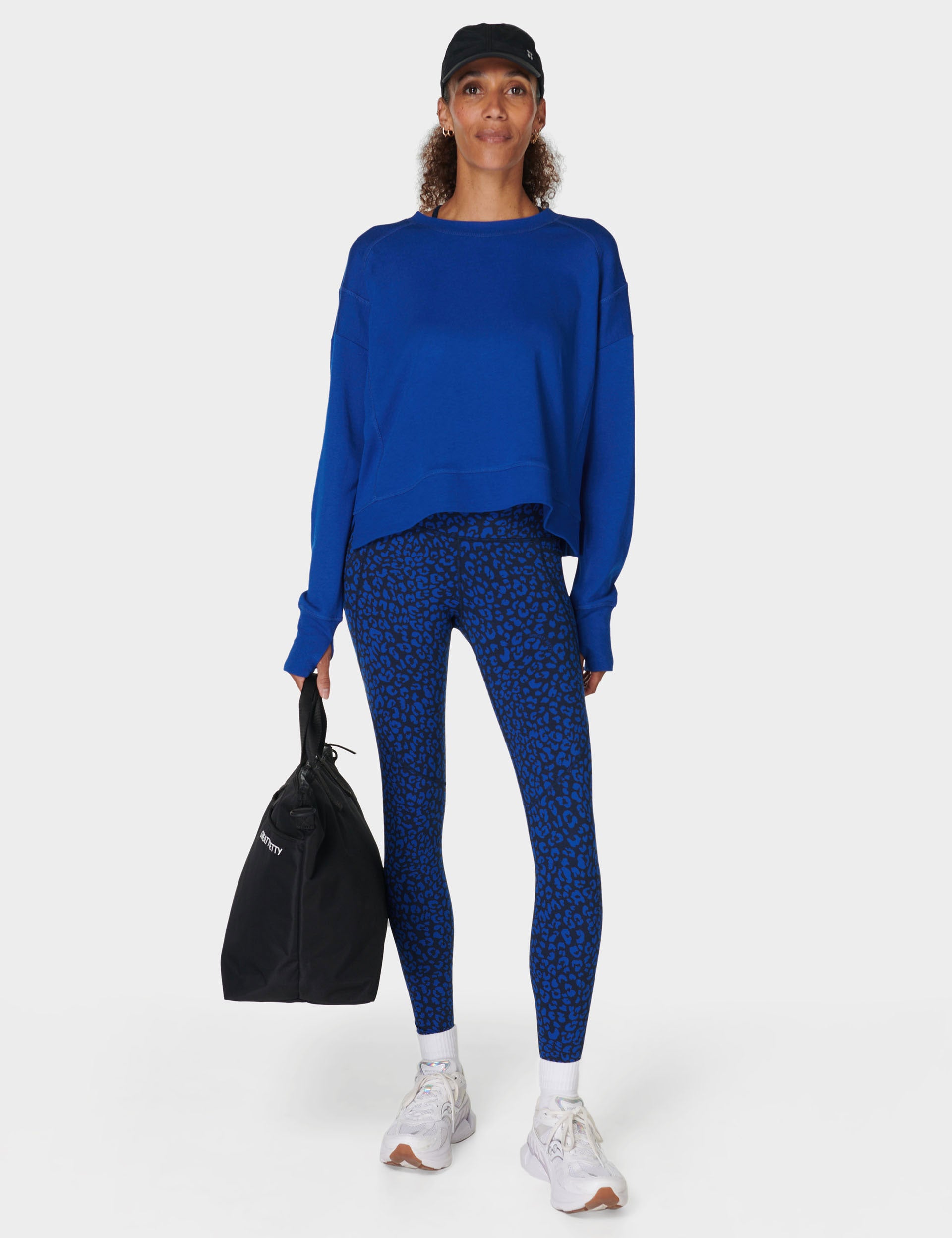 After School Crop Sweatshirt for Women - Lightning Blue | Comfortable Casual Pullover for Teens & College Students | Perfect for Lounging, Running Errands & Weekend Outfits