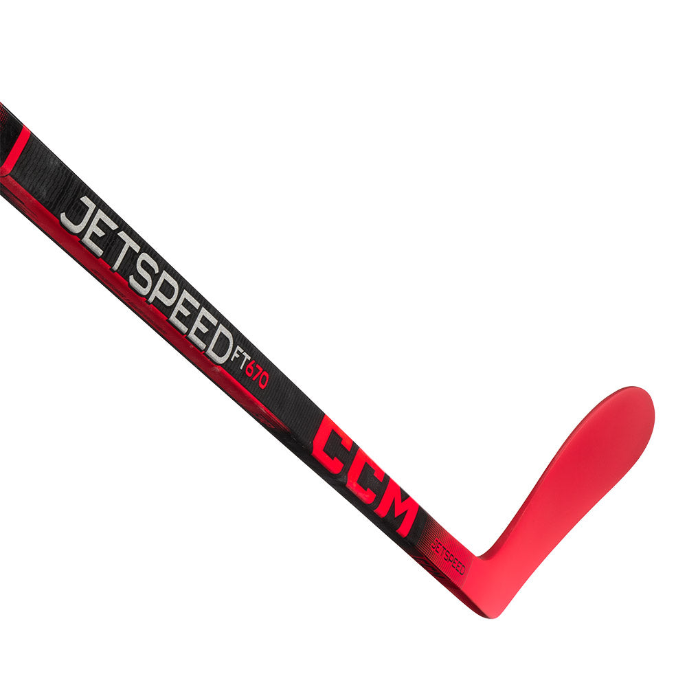 CCM Jetspeed FT670 Junior Ice Hockey Stick - Lightweight Composite Hockey Stick for Youth Players - Perfect for Practice, Games & Training Sessions