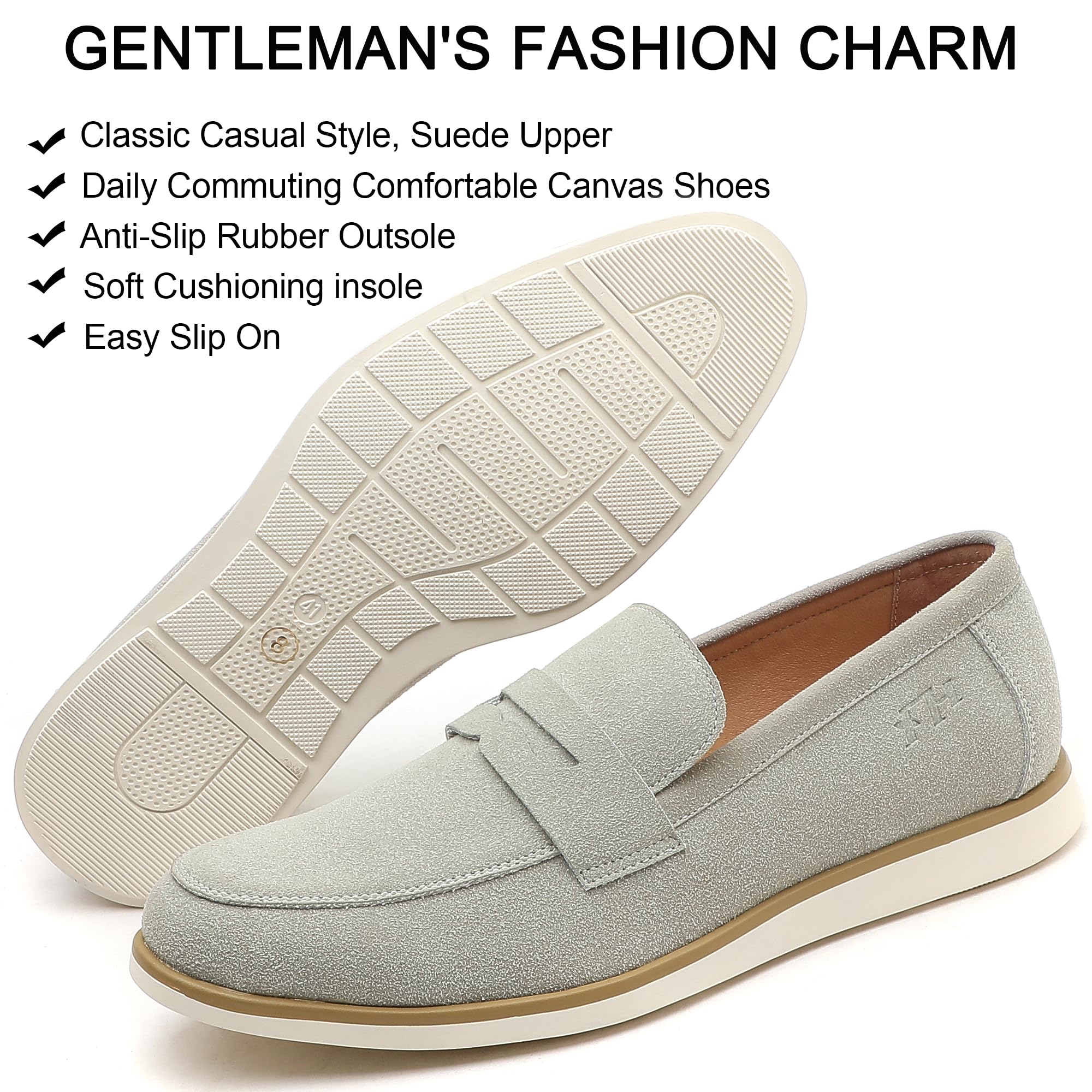 Men's Casual Loafers & Slip On Shoes - Comfortable Canvas Penny Loafers for Daily Commuting | Lightweight Non-Slip Walking Shoes for Men | Perfect for Office, Travel & Casual Outings