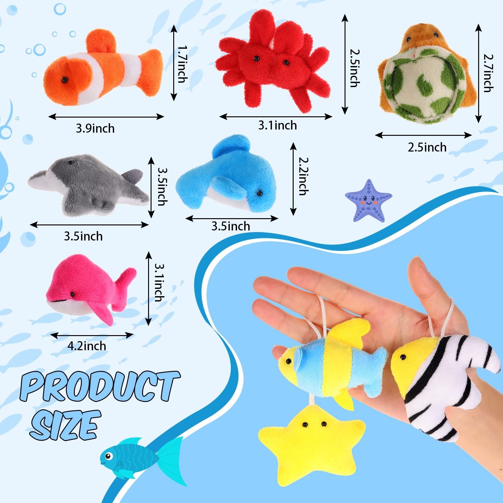 90 Pcs Mini Stuffed Animal Bulk - Cute Small Sea Creature Plush Toys for Kids, Party Favors, Easter Egg Fillers & Keychain Decorations - Perfect for Birthday Parties, Classroom Rewards and Goodie Bags