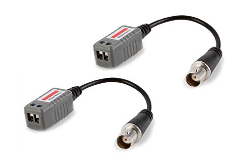 BattleBorn 1-Ch Passive Video Transceiver Balun 2-Pack - HD CCTV Security Camera Transmission for Home & Business Surveillance Systems