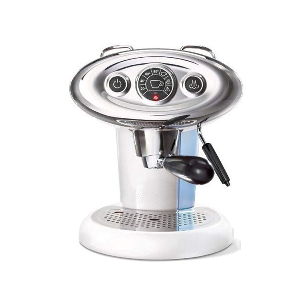 **White Automatic Capsule Coffee Machine with Milk Frother & Built-in Grinder - Compact Espresso Maker for Home & Office Use - Perfect for Lattes, Cappuccinos & Quick Morning Brews**