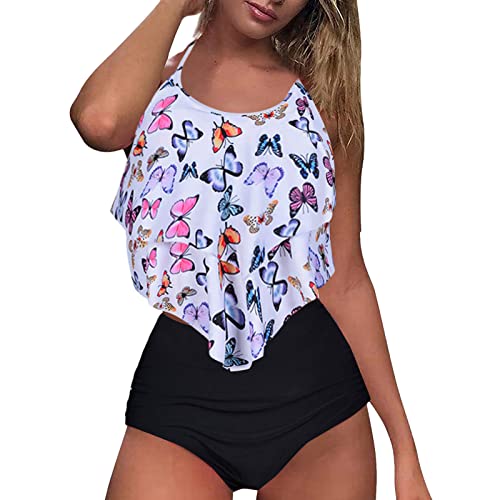 Plus Size Tummy Control Swimsuit for Women - Strappy Tankini Top with Shorts | Flattering Beachwear for Vacation, Pool & Summer Outings