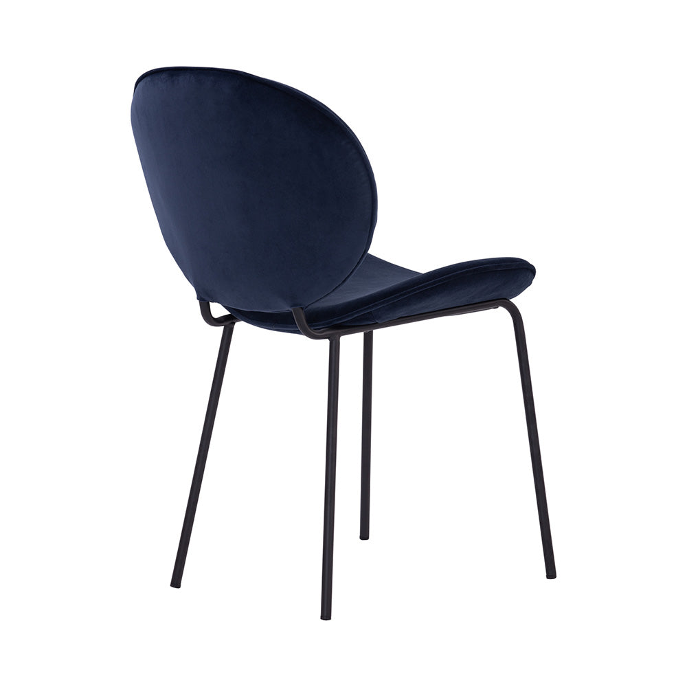 Luxury Blue Velvet Dining Chair - Modern Upholstered Kitchen & Dining Room Chair for Home Decor - Perfect for Elegant Dining, Entertaining & Office Use