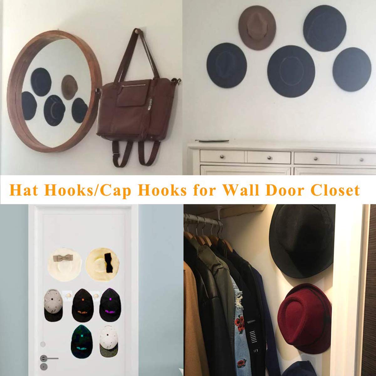 Seven Wolves Heavy Duty Stainless Steel Adhesive Hooks - 4 Pack Silver Wall Hangers for Robe, Towel & Door - Strong Bathroom & Kitchen Organizers for Home (Perfect for Small Spaces & Rental-Friendly)