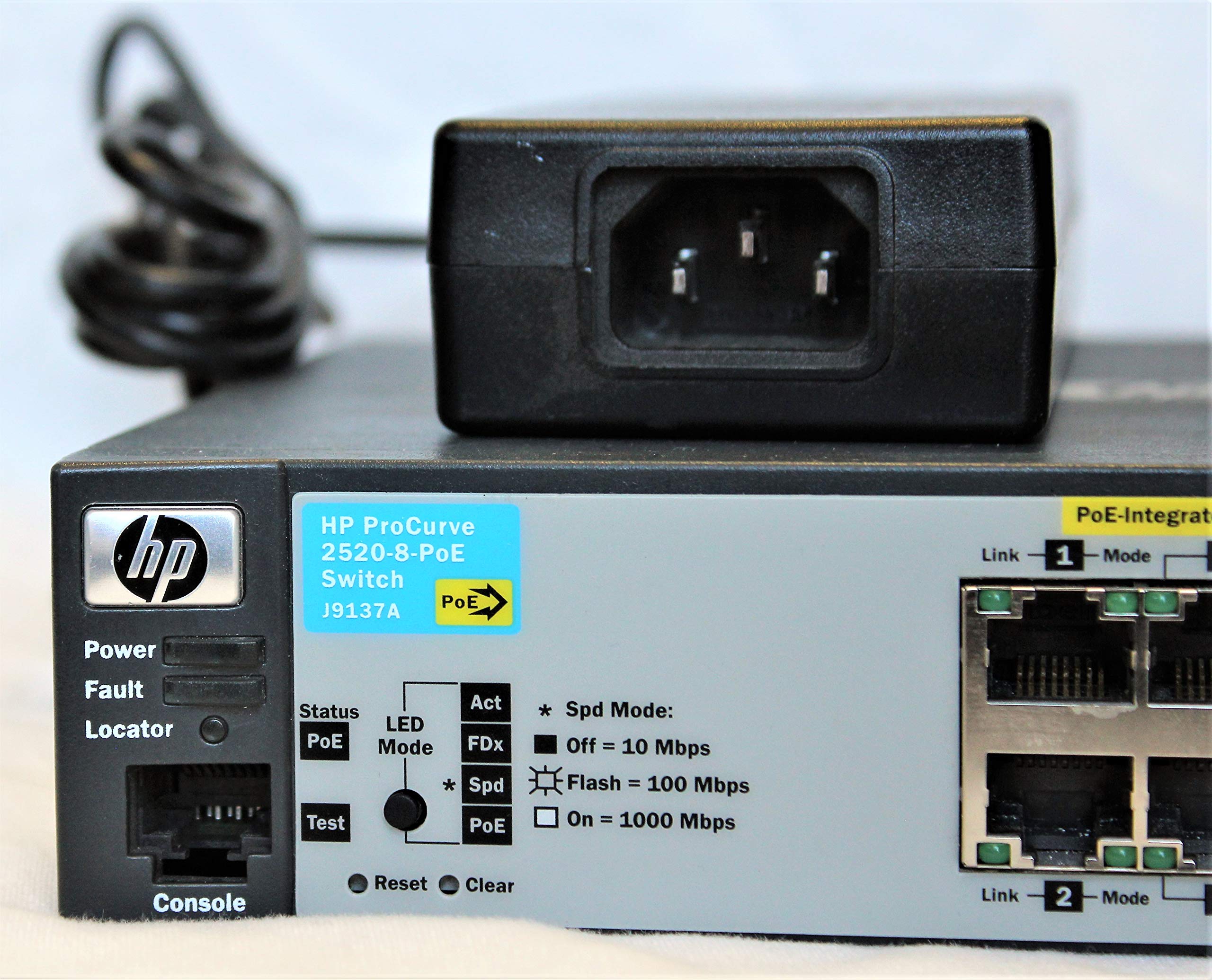 HP 2520-8-PoE Switch | 8-Port Gigabit Ethernet Network Switch with PoE+ (J9137A#ABA) | Ideal for Small Business & Office Networking