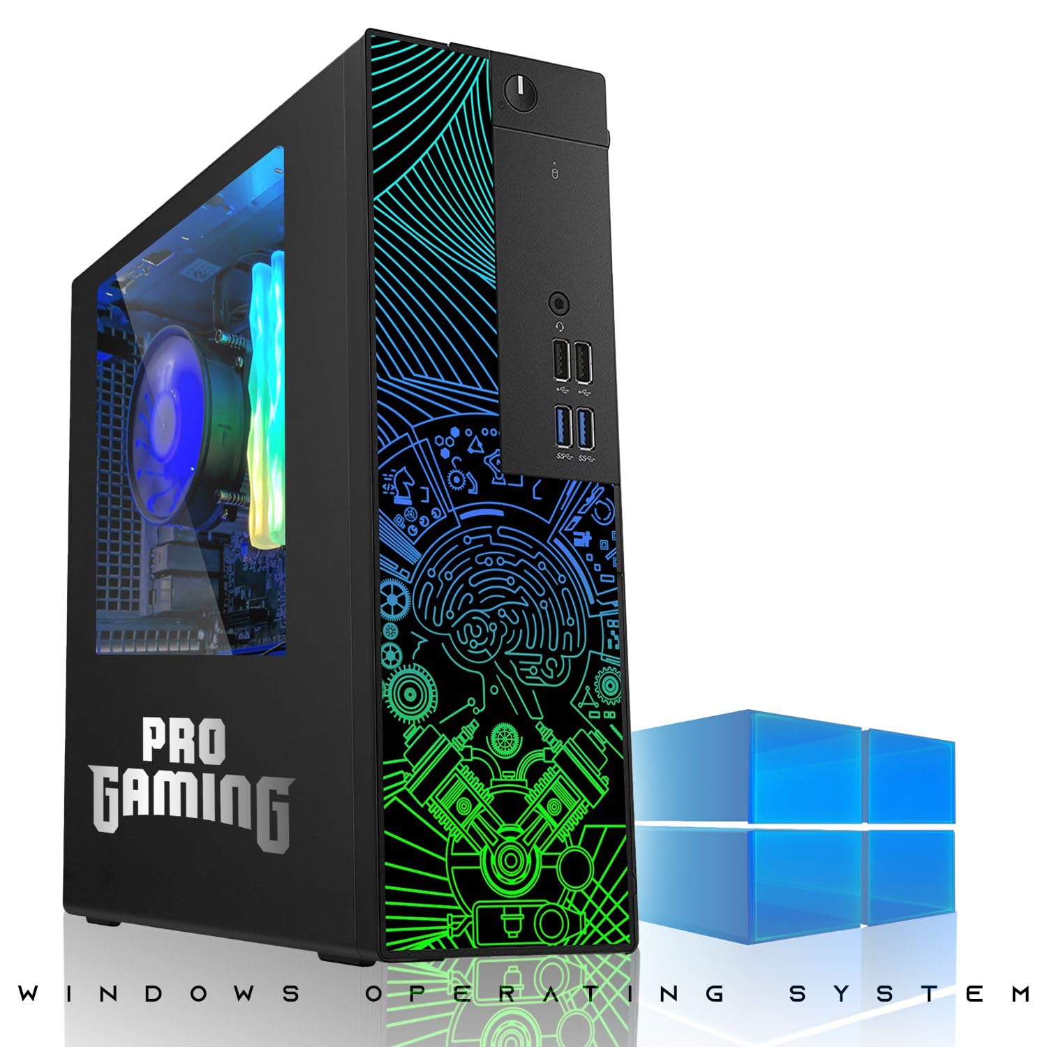 TechMagnet RGB Gaming Desktop PC - Intel Core i5, 16GB ARGB RAM, 512GB SSD, GT-1030 GPU, 27