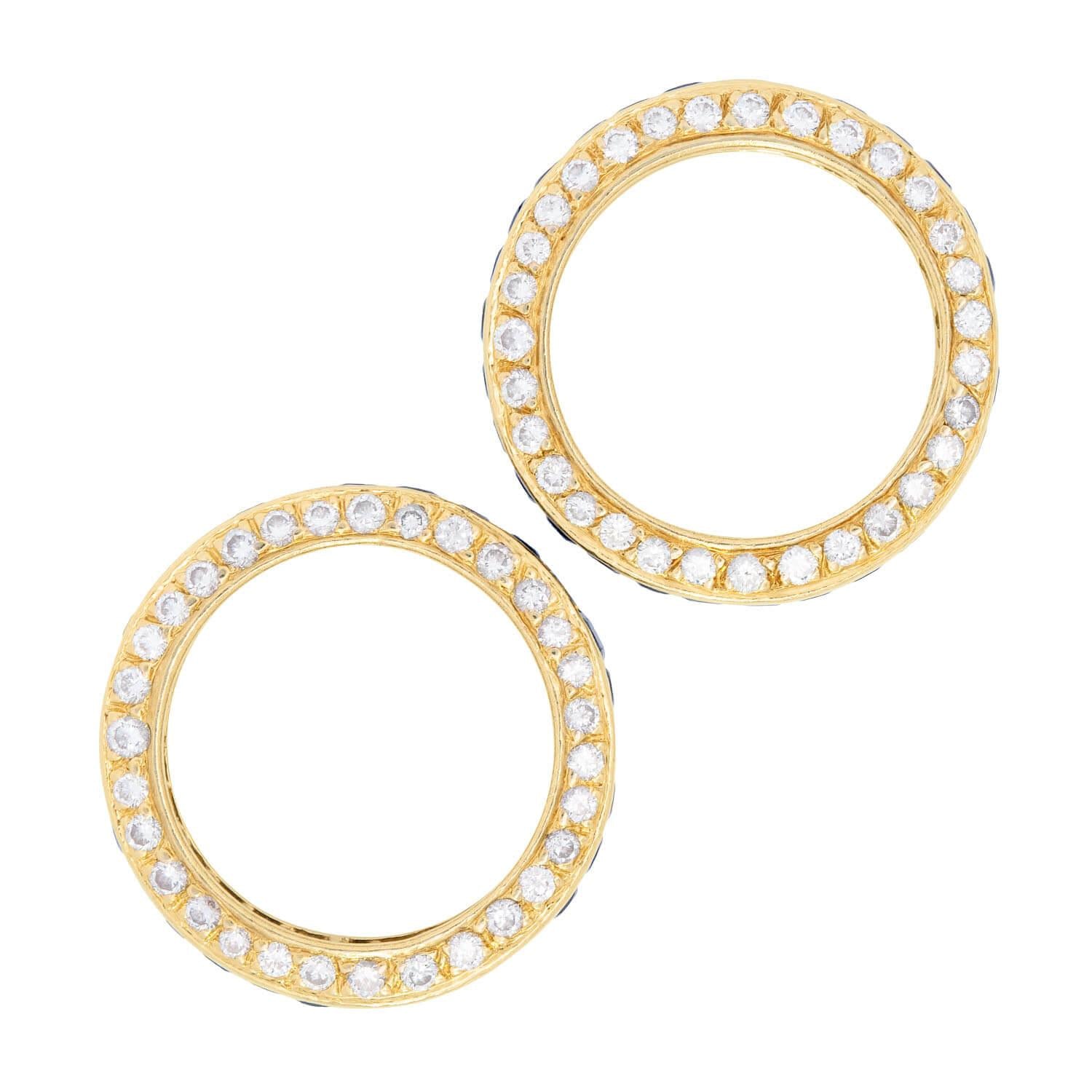 18k Gold Sapphire and Diamond Eternity Wedding Band Set - Elegant Bridal Jewelry for Engagement, Anniversary & Special Occasions