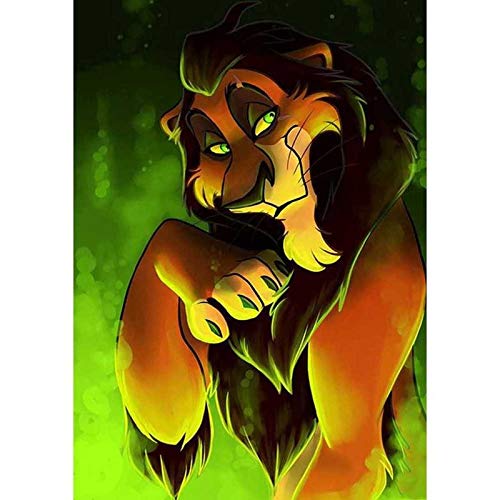 BETTER SELECTION DIY 5D Diamond Painting Kit for Adults - Villain Lion Scar Full Drill Cross Stitch Art, 15.7x19.6 Inch Lion Embroidery Craft for Home Wall Decor, Gift & Stress Relief