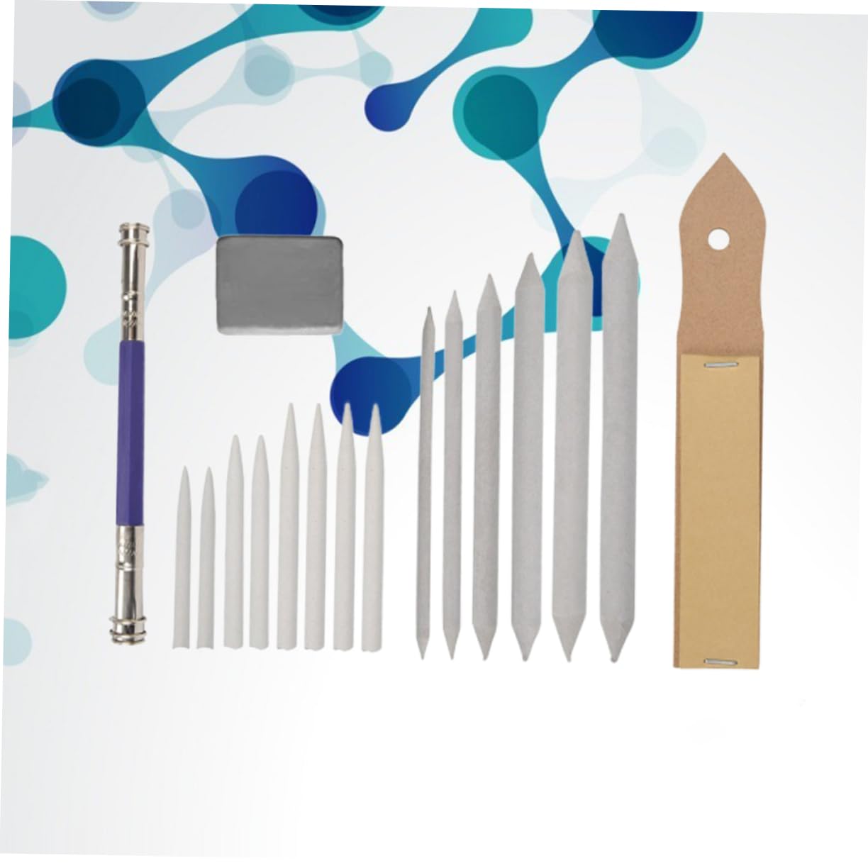SEWACC 2-Piece Eraser Extender & Blending Stump Set - Professional Sketch Tools for Charcoal, Pencil & Graphite Drawing - Perfect for Artists, Students & Sketching Enthusiasts (Ideal for Shading, Blending & Detail Work)