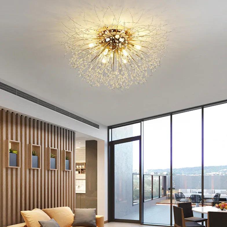 Modern LED Pendant Light in Firework Design - Elegant Ceiling Lighting Fixture for Living Room, Dining Room, and Bedroom Decor