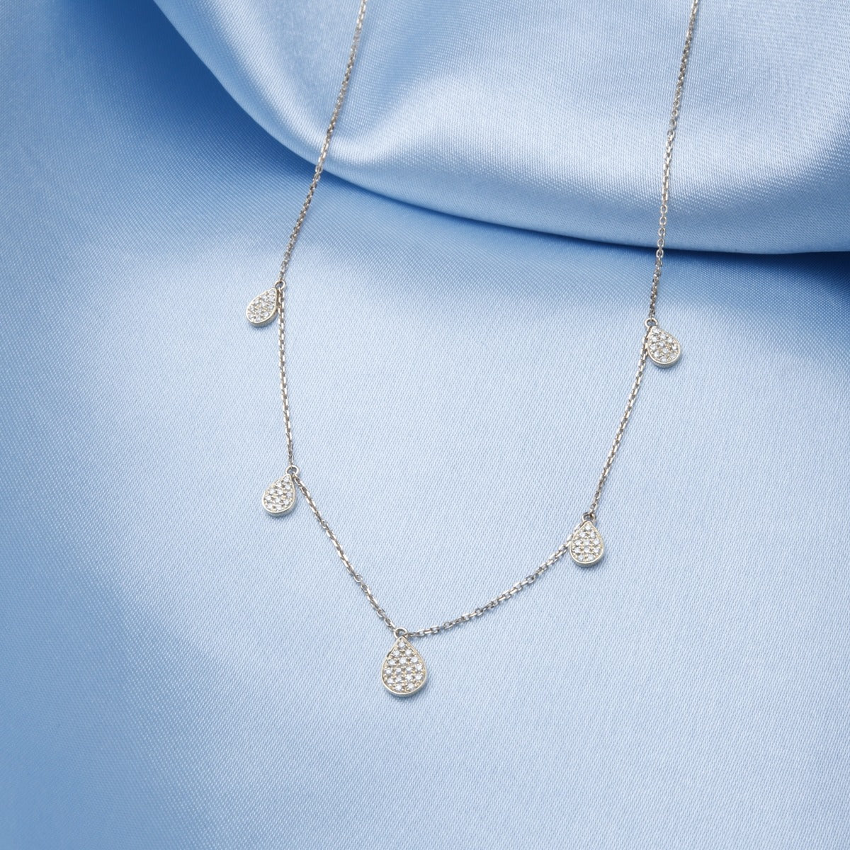 14K Yellow Gold Diamond Teardrop Pendant Necklace for Women - Elegant Gift for Anniversary, Valentine's Day & Special Occasions