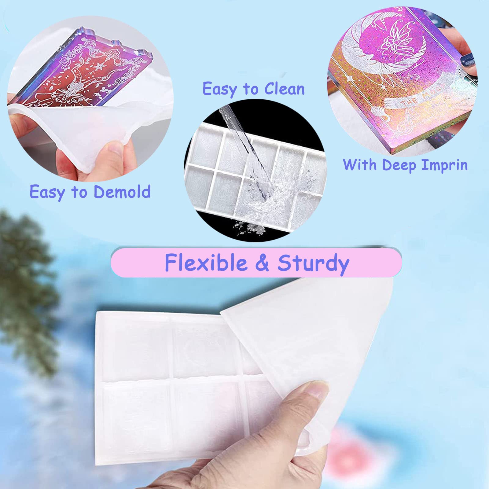 22 Major Arcana Tarot Card Resin Molds for DIY Crafts - Make Unique Tarot Cards, Keychains & Jewelry - Perfect for Wiccan Decor, Spiritual Gifts & Witchy Home Accessories