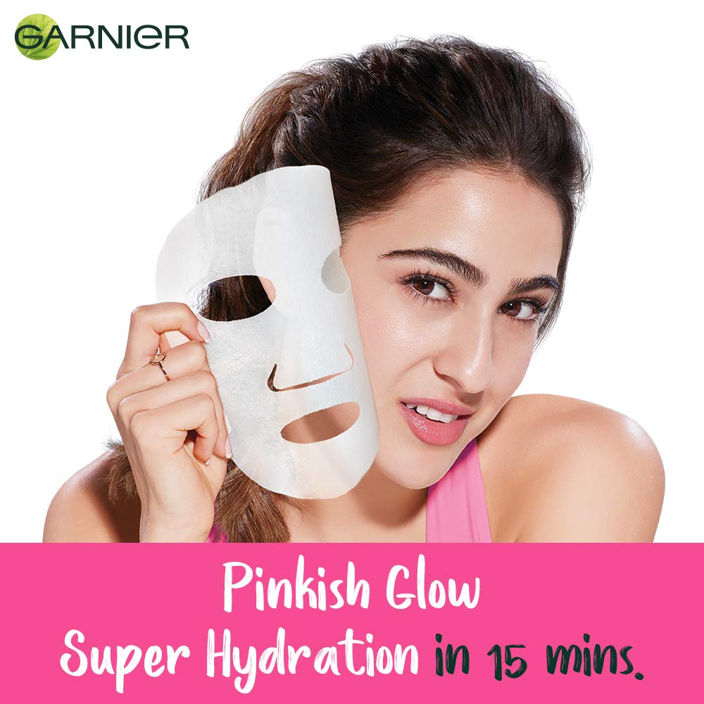 Garnier Skin Naturals Hydra Bomb & Sakura White Face Serum Sheet Masks Set - 32g Blue & Pink Hydrating Brightening Facial Masks for Glowing Skin - Perfect for Spa Night, Self-Care Routine & Travel Skincare