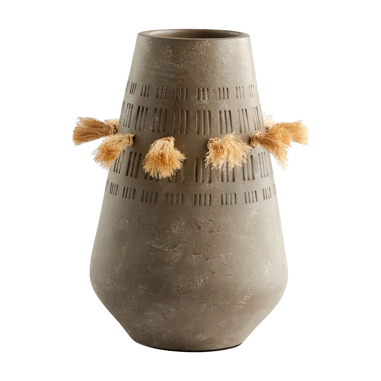 Cyan Design 11589 Retting Vase - Large Taupe Grey Ceramic Vase for Home Decor, Living Room Centerpiece, Wedding & Event Floral Arrangements
