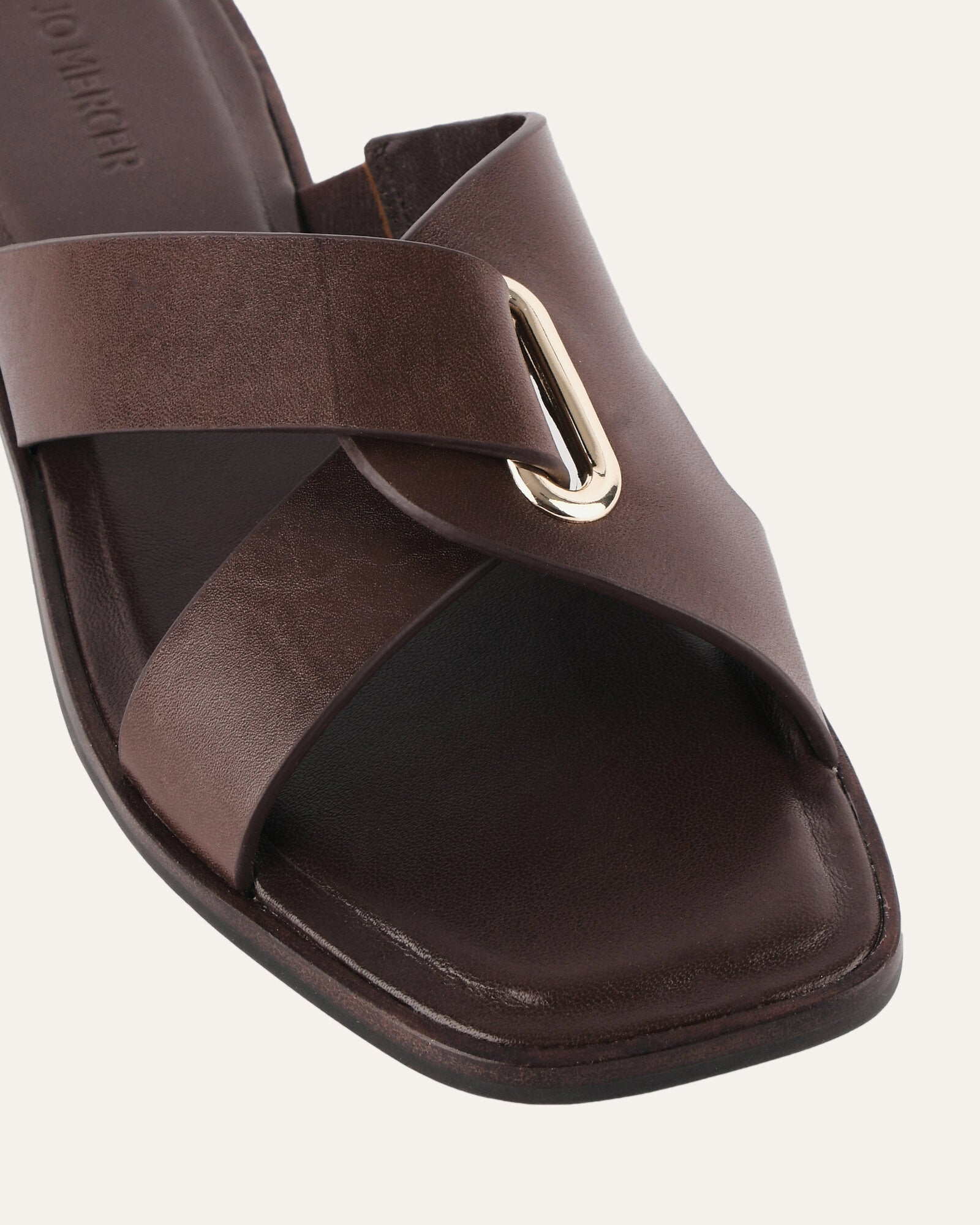 Piper Flat Slides - Chocolate Leather Women's Sandals for Comfort & Style | Perfect for Beach, Pool, and Casual Outings