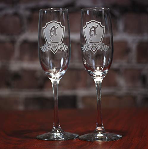Personalized Engraved Champagne Toasting Flutes - Set of 4 Custom Wedding Glasses for Bridal Shower, Anniversary & Romantic Celebrations - Elegant Gift for Couples