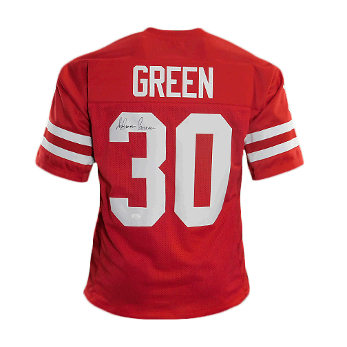 Ahman Green Autographed College Football Jersey - Red - Beckett Certified - Perfect for Collectors & Sports Memorabilia Displays