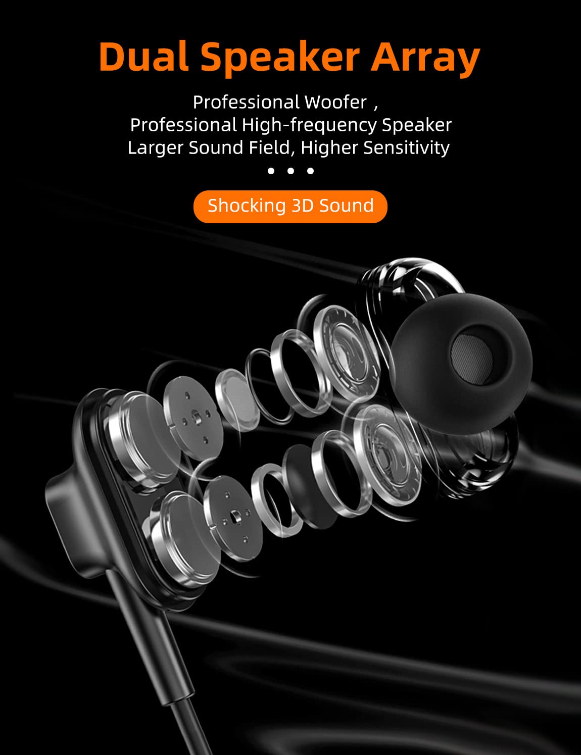 MAS CARNEY [2 Pack] Wireless Bluetooth in-Ear Earphones BI2, Neckband Magnetic Headphones with Mic & Dual Drivers for Phone Calls, Music, Running, Gym - Black | Perfect for Workouts, Commuting & Travel