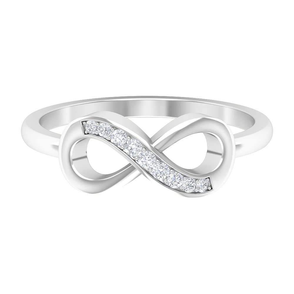 14K Solid Gold Infinity Wedding Ring - Round Diamond Engagement Ring for Women, Promise Ring, Anniversary Gift, Proposal Jewelry - Perfect for Valentine's Day, Bridal Shower & Romantic Occasions