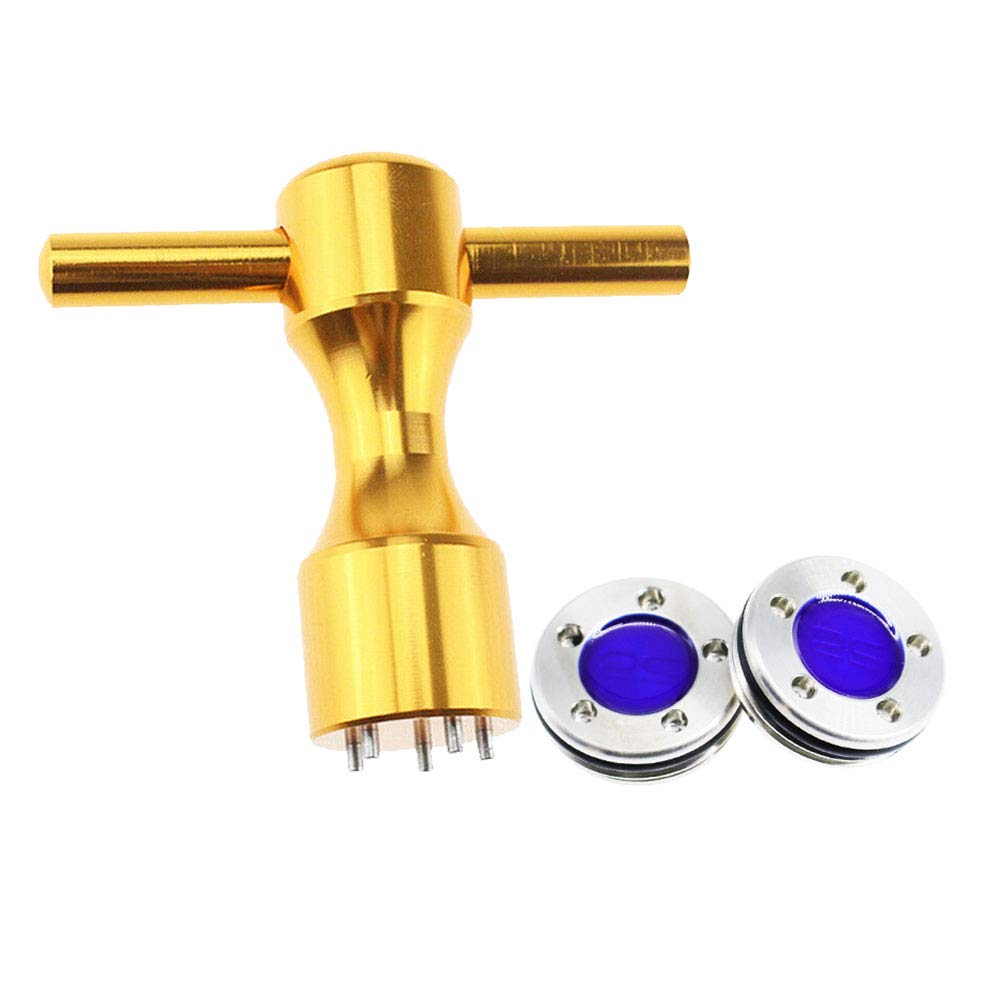 HISTAR 2Pcs Golf Club Weight Kit - Custom Blue Weights & Gold Wrench Tool for Titleist Scotty Cameron Putters | Perfect for Swing Balance Adjustment & Putter Customization | Ideal for Golf Enthusiasts & Professional Players