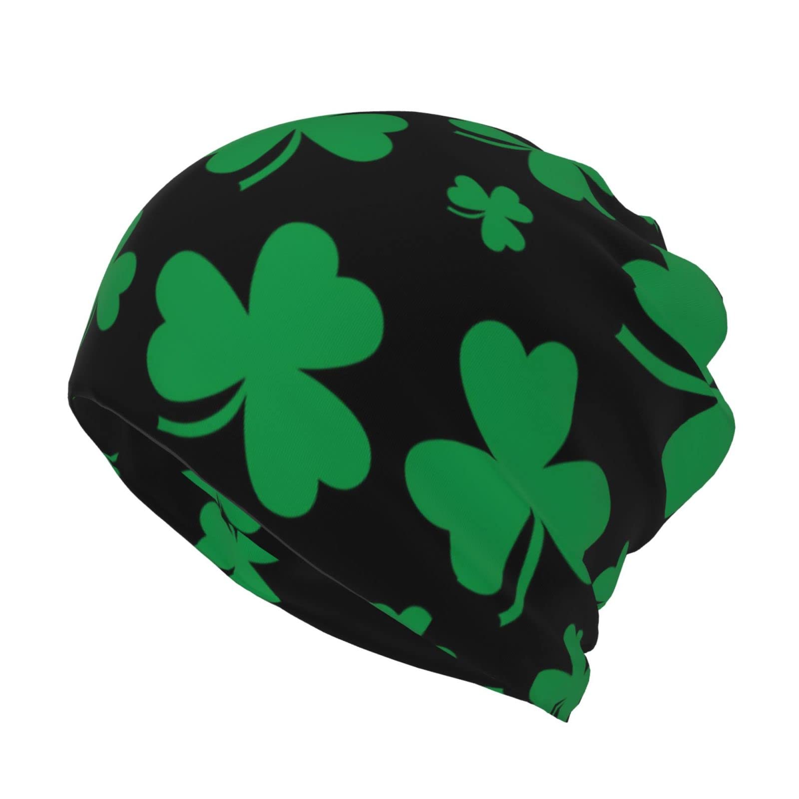 ASYG St. Patrick's Day Shamrocks Beanie Hat for Men & Women - Warm Knit Slouchy Skull Cap for Winter - Perfect for Irish Festivals, Holiday Parties & Cold Weather Outfits