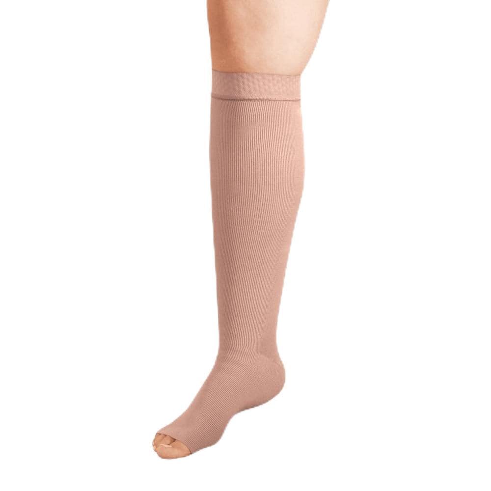 Solaris Exo Strong Compression Stocking with Silicone Top 20-30mmHg Open Toe - Medical Support for Varicose Veins, Swelling & Circulation - Perfect for Nurses, Travel & Pregnancy