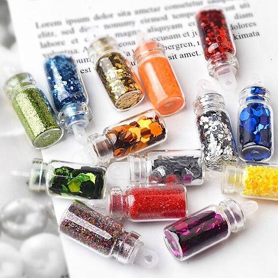 48 Jars Nail Art Glitters, Flakes & Sequins Kit - DIY Nail Decoration for Manicure, Pedicure, Gel Polish, Acrylic Nails & Salon Use