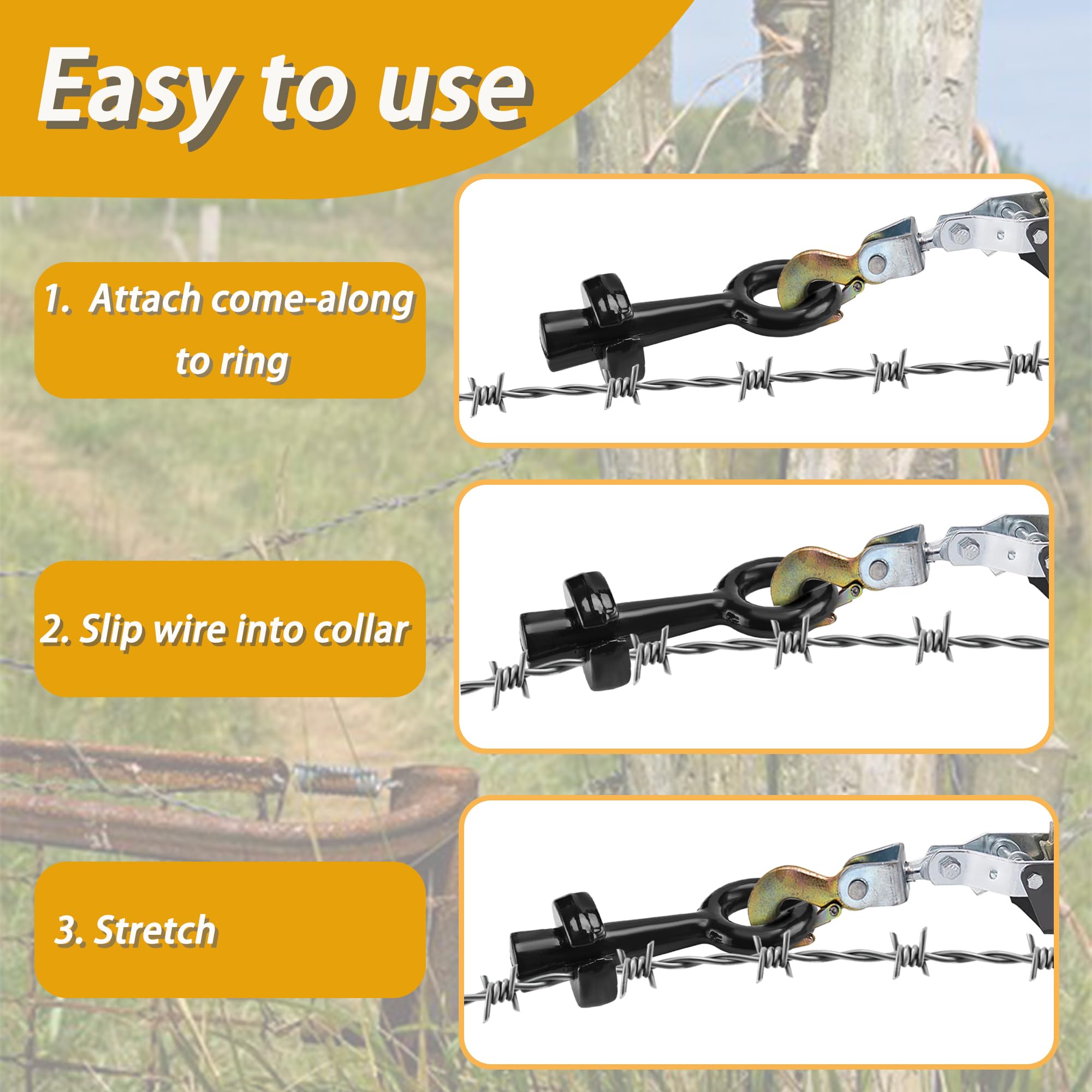 **Barbed Wire Pullers - Heavy Duty Steel Wire Gripper for Fence Stretching & Repair, S1611000 Black Metal Tool - Perfect for Farm, Ranch & DIY Fence Projects**