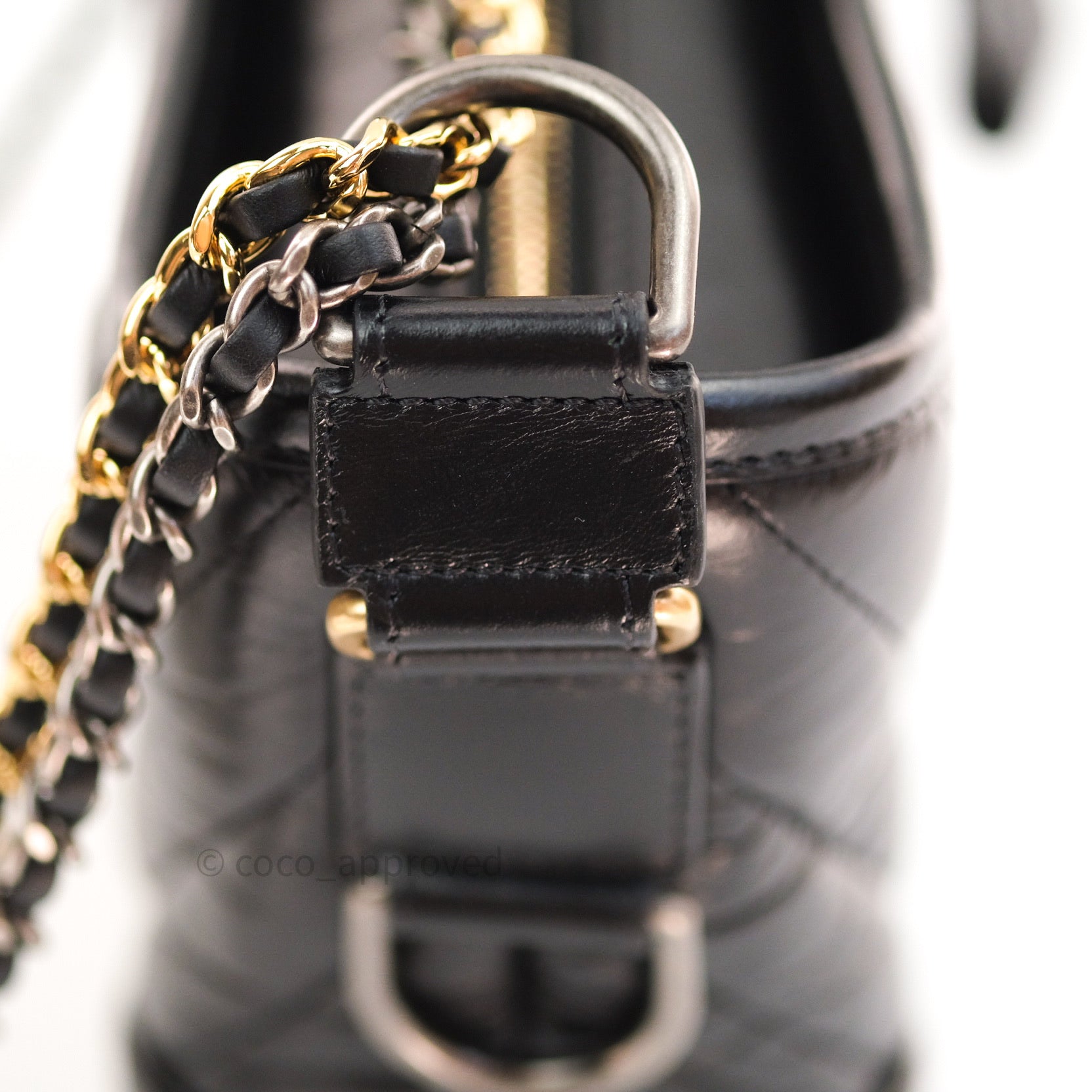 Chanel Small Gabrielle Hobo Bag in Black Calfskin with Chevron Pattern & Mixed Hardware - Luxury Crossbody Purse for Women, Perfect for Date Night & Evening Events