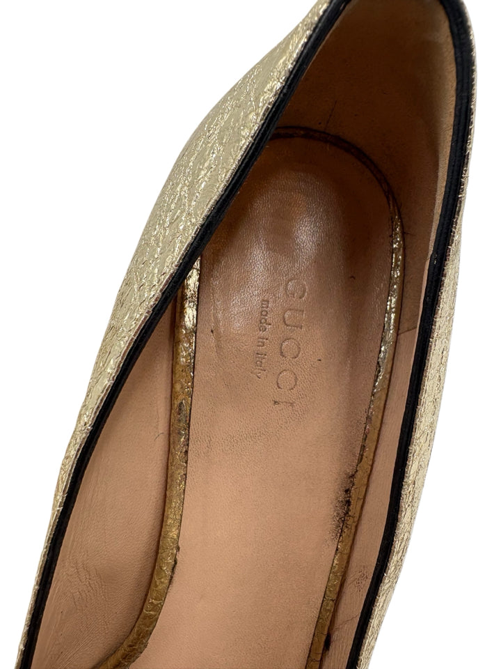 Gucci Fringe Metallic Marmont Block Heel Women's Shoes Size 39 (US 9) - Luxury Designer Pumps for Evening Parties & Special Occasions
