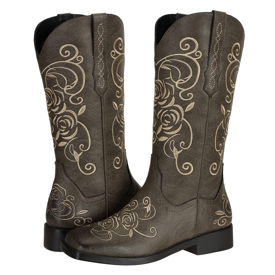 SheSole Women's Western Cowboy Boots - Square Toe Cowgirl Boots for Ladies | Stylish & Comfortable Fashion Boots for Country Rides, Rodeos & Everyday Wear